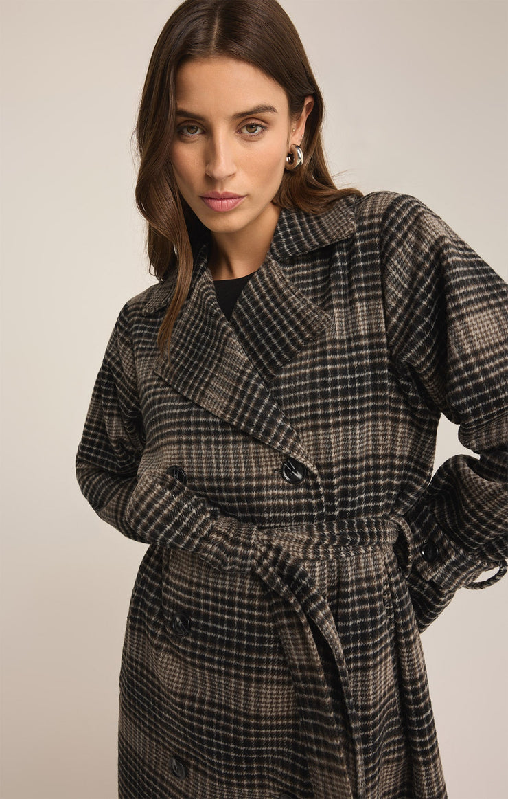 Jackets Jackie Plaid Trench Jackie Plaid Trench