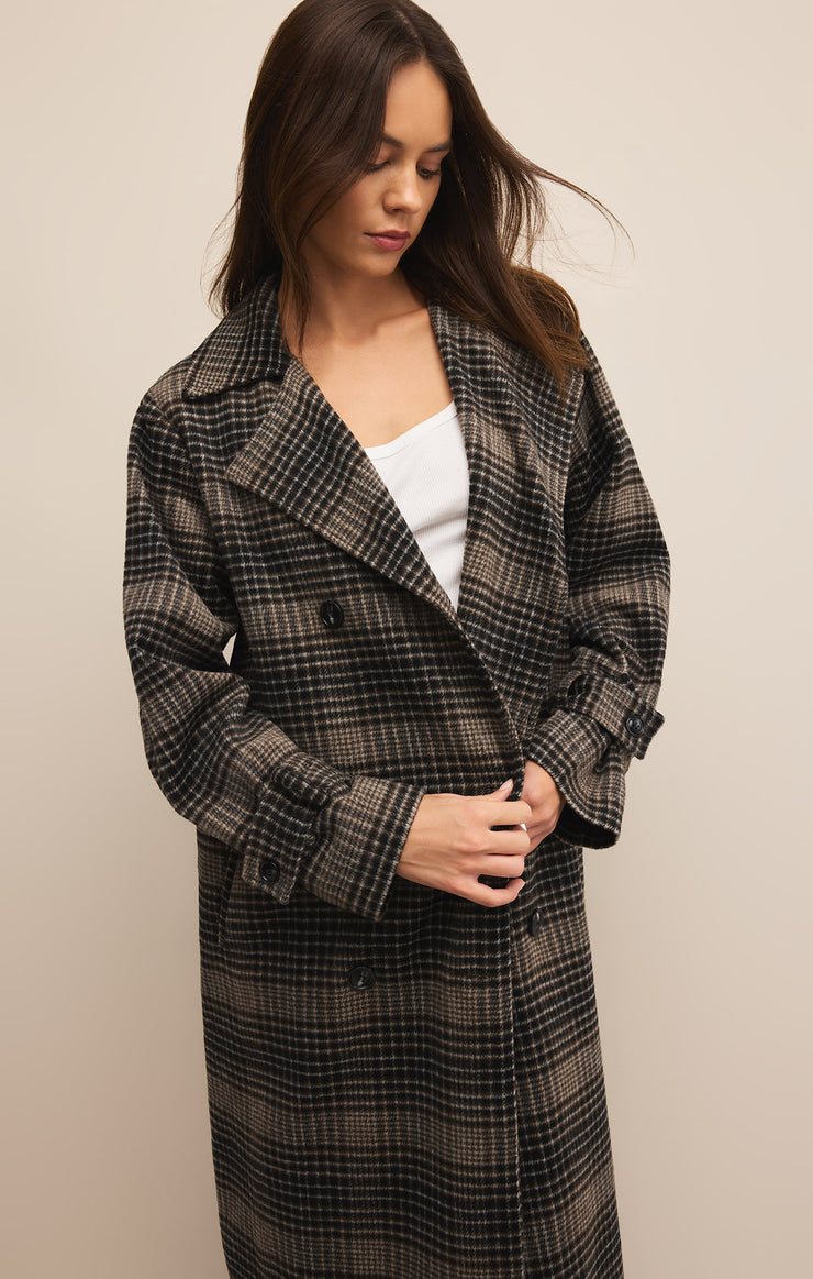 Jackets Jackie Plaid Trench Jackie Plaid Trench