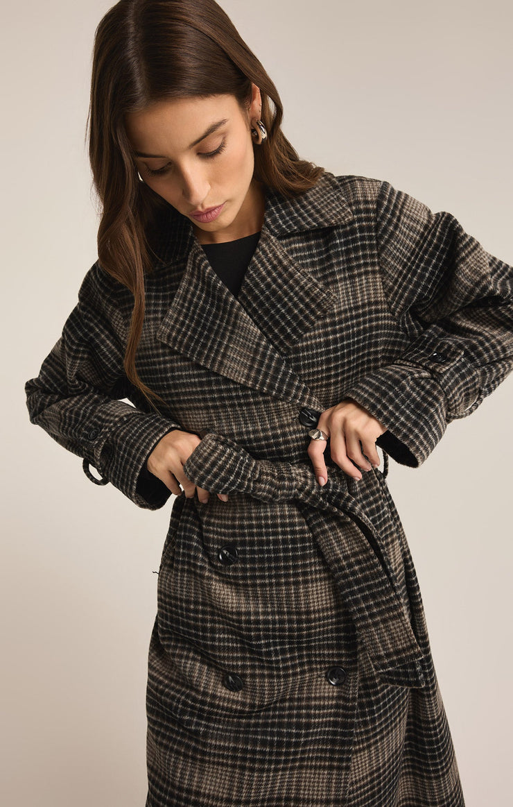 Jackets Jackie Plaid Trench Jackie Plaid Trench