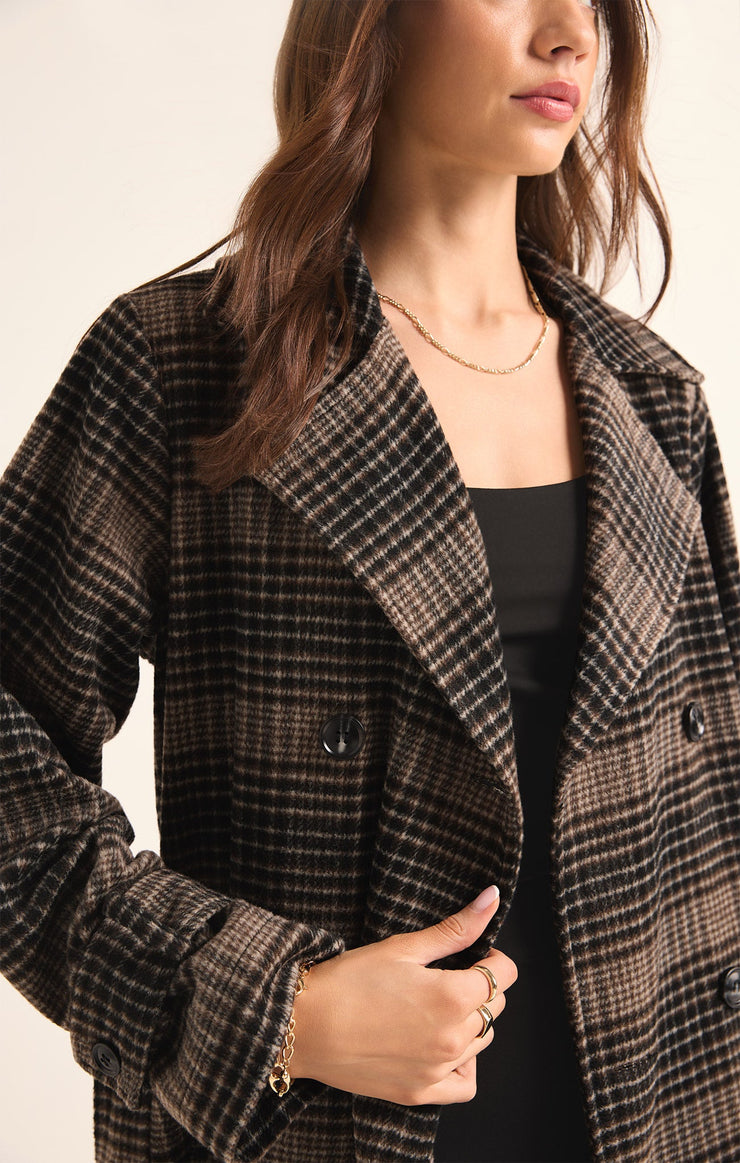 Jackets Jackie Plaid Trench Jackie Plaid Trench