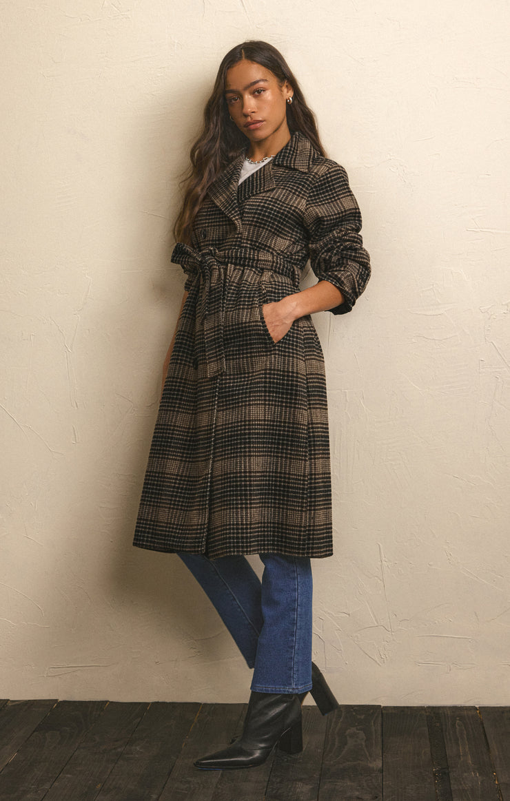 Jackets Jackie Plaid Trench Jackie Plaid Trench