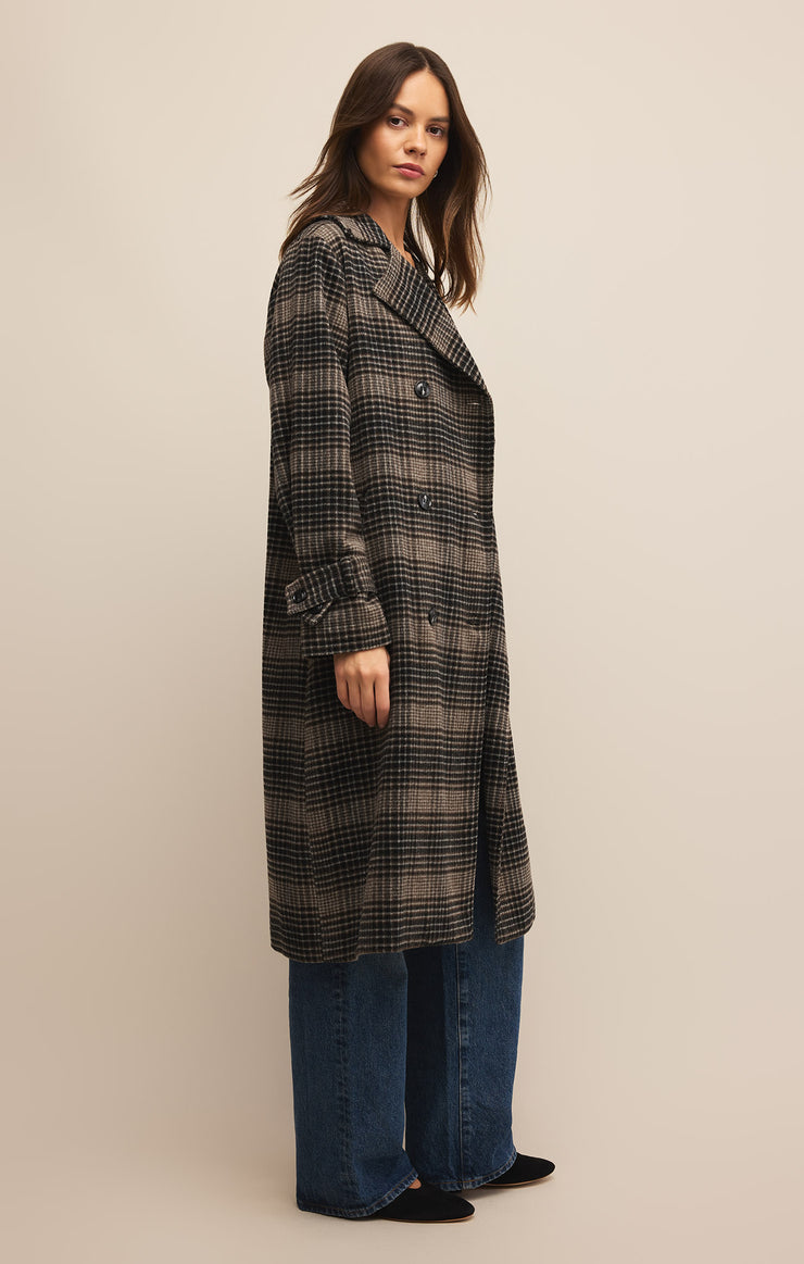 Jackets Jackie Plaid Trench Latte