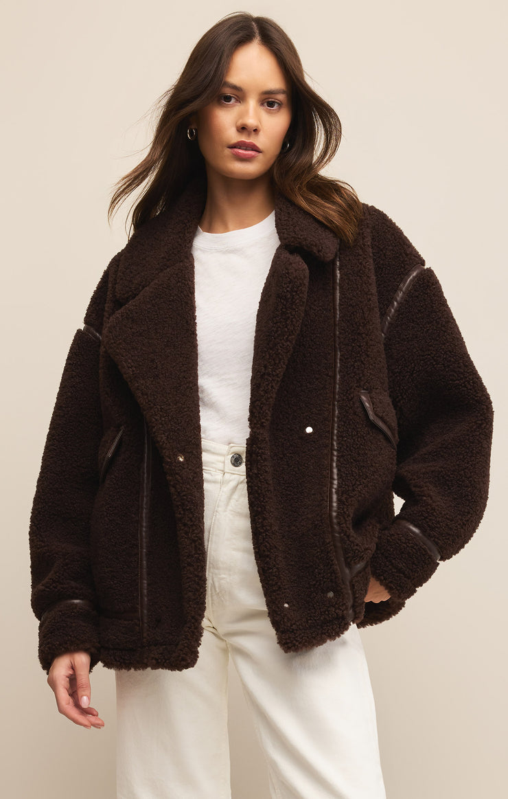 Jackets Ari Sherpa Jacket Dark Chocolate