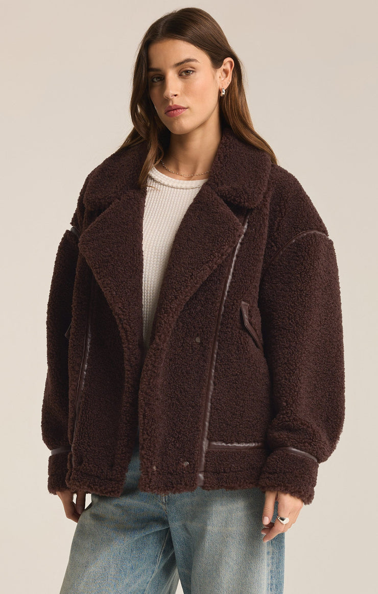 Jackets Ari Sherpa Jacket Dark Chocolate