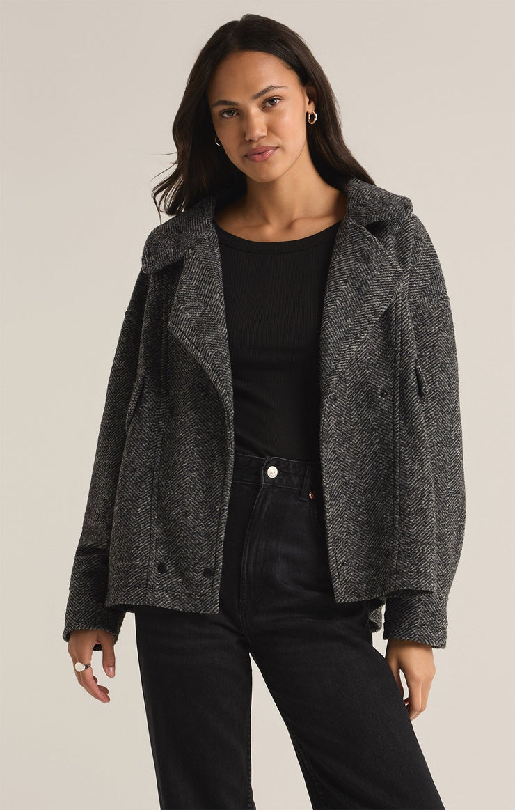 Jackets Ari Herringbone Jacket Charcoal Heather