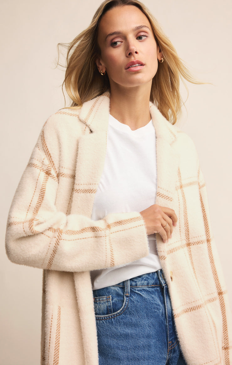 Jackets Mason Windowpane Knit Coat Sea Salt