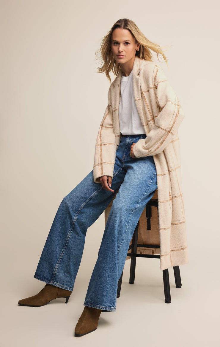 Jackets Mason Windowpane Knit Coat Sea Salt