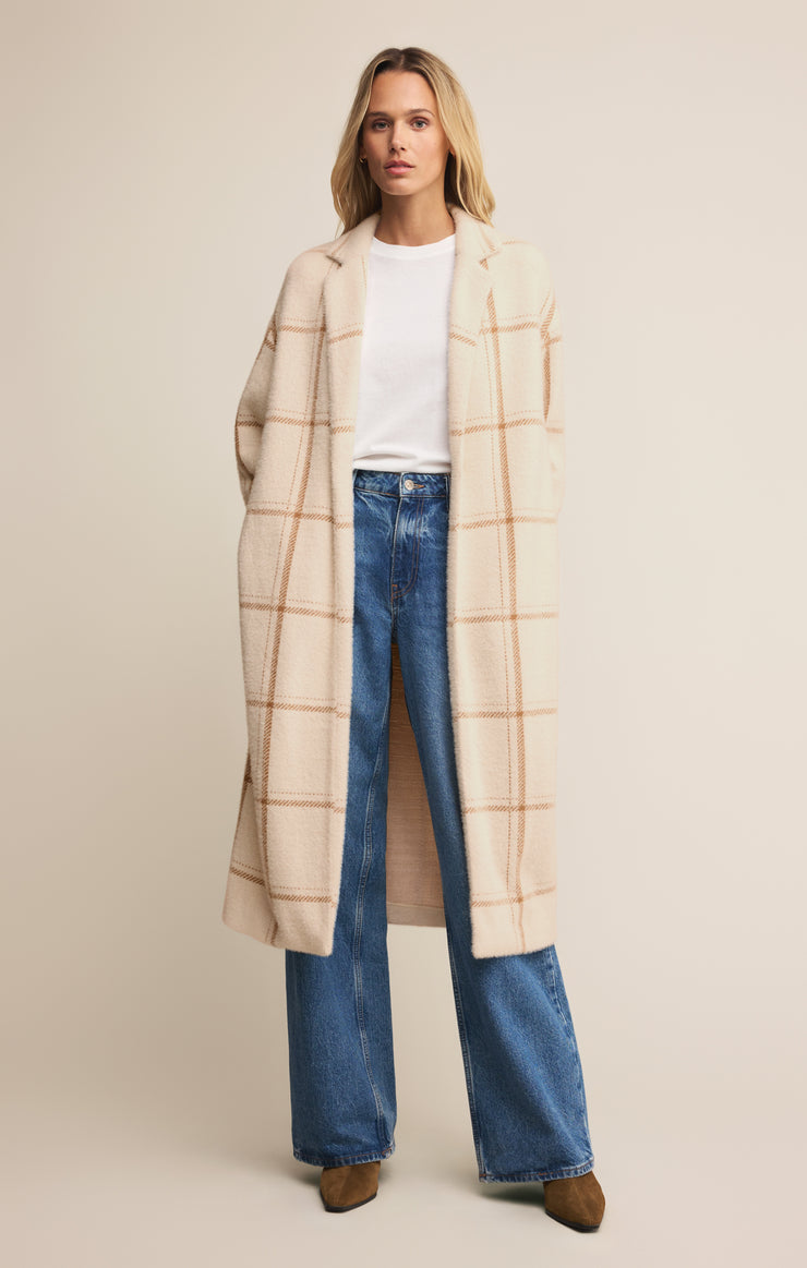 Jackets Mason Windowpane Knit Coat Sea Salt