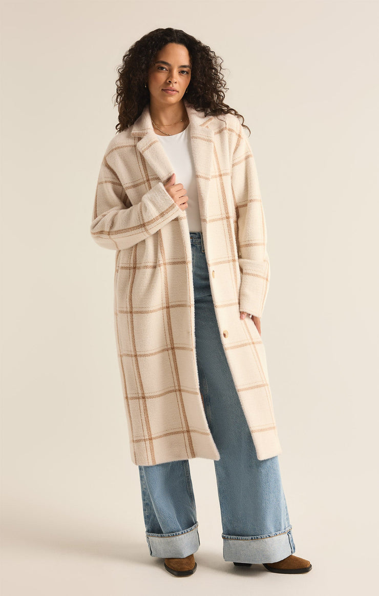 Jackets Mason Windowpane Knit Coat Sea Salt