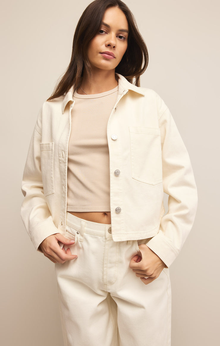 Jackets All Day Cropped Denim Jacket Off White