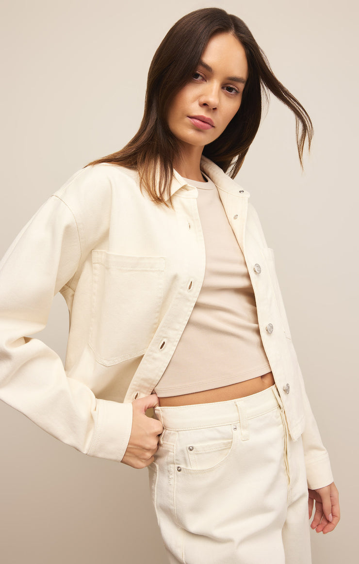 Jackets All Day Cropped Denim Jacket Off White