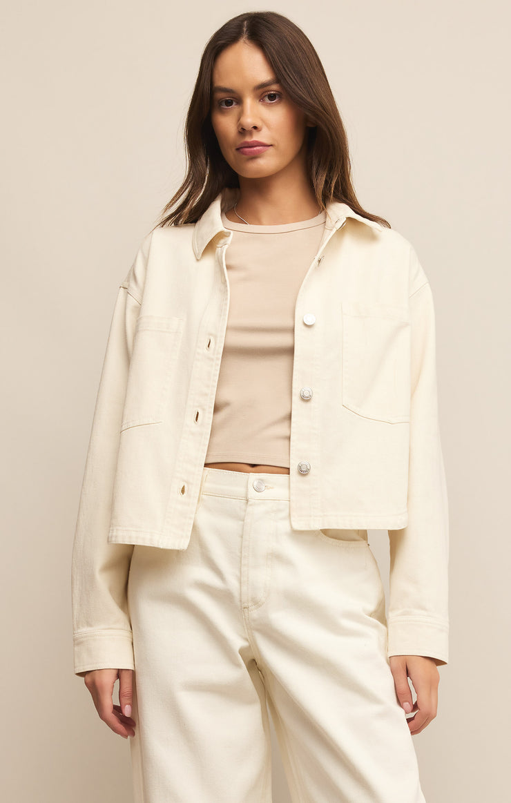 Jackets All Day Cropped Denim Jacket Off White