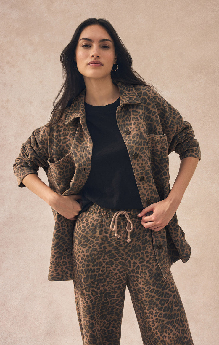 Jackets All Day Knit Leopard Jacket Desert Tan