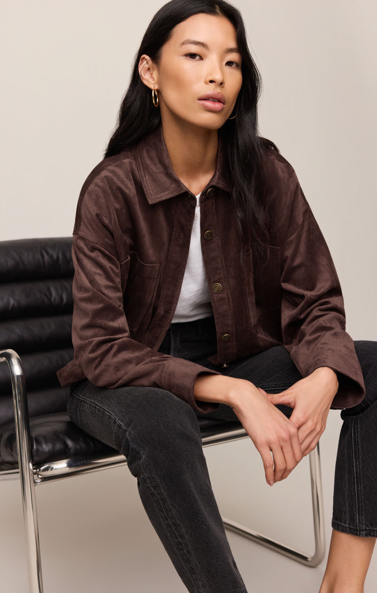 All Day Cropped Suede Jacket