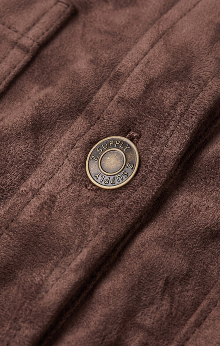 Jackets All Day Cropped Suede Jacket Dark Chocolate
