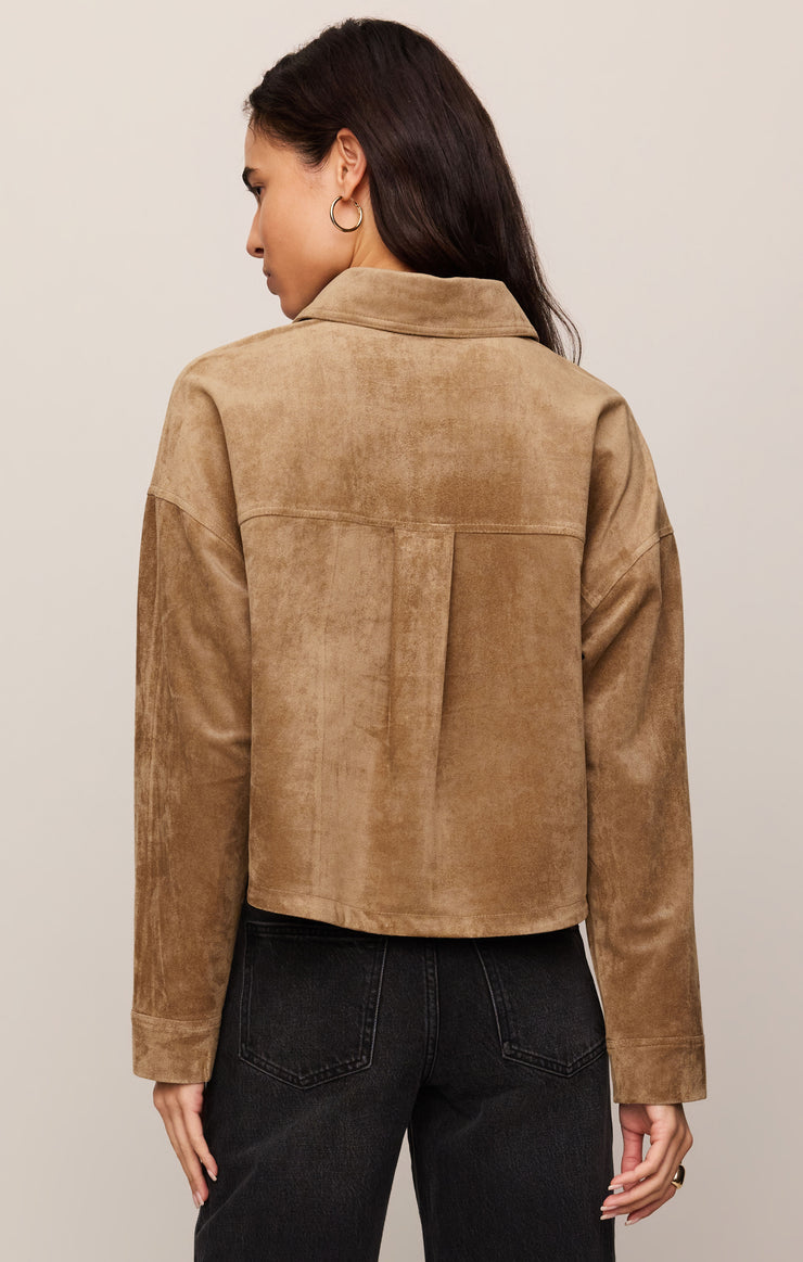 Jackets All Day Cropped Suede Jacket Light Sand
