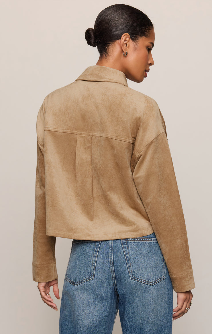 Jackets All Day Cropped Suede Jacket Light Sand