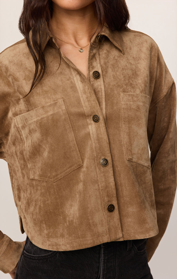 All Day Cropped Suede Jacket