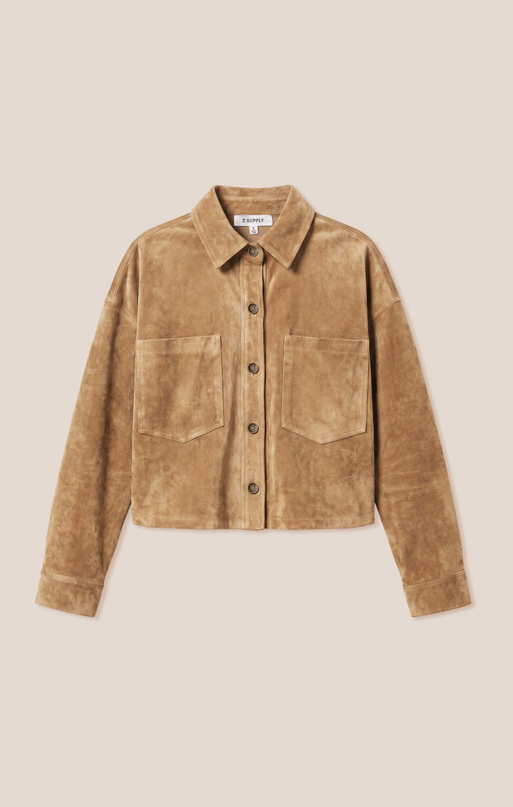 Jackets All Day Cropped Suede Jacket Light Sand