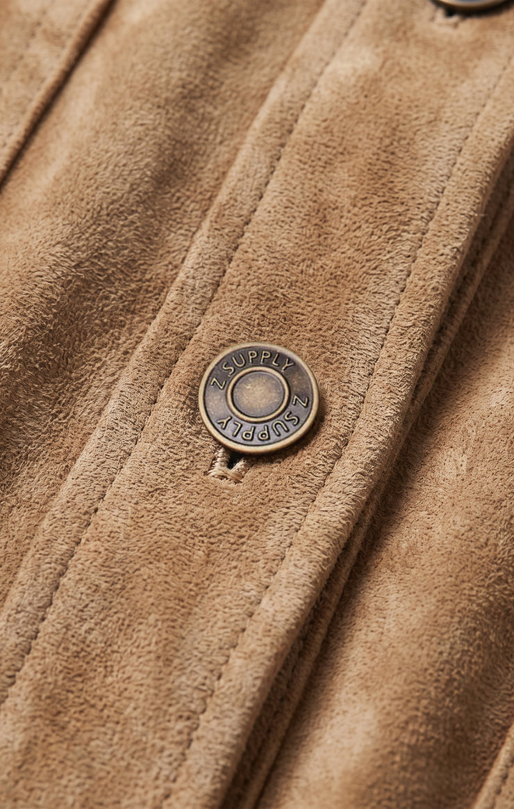 Jackets All Day Cropped Suede Jacket Light Sand