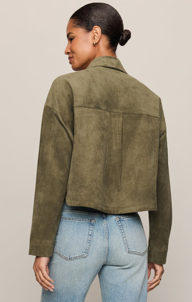 Jackets All Day Cropped Suede Jacket Monstera