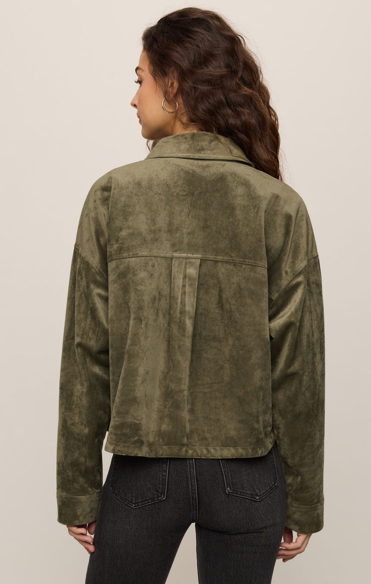 Jackets All Day Cropped Suede Jacket Monstera