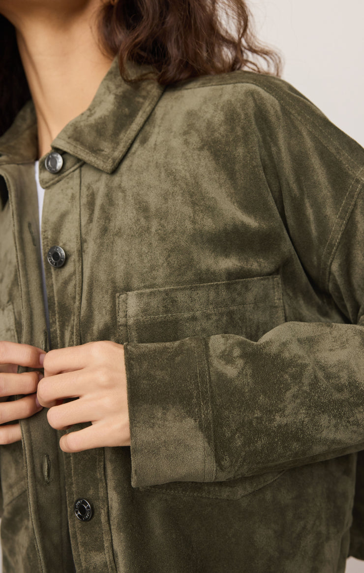 All Day Cropped Suede Jacket