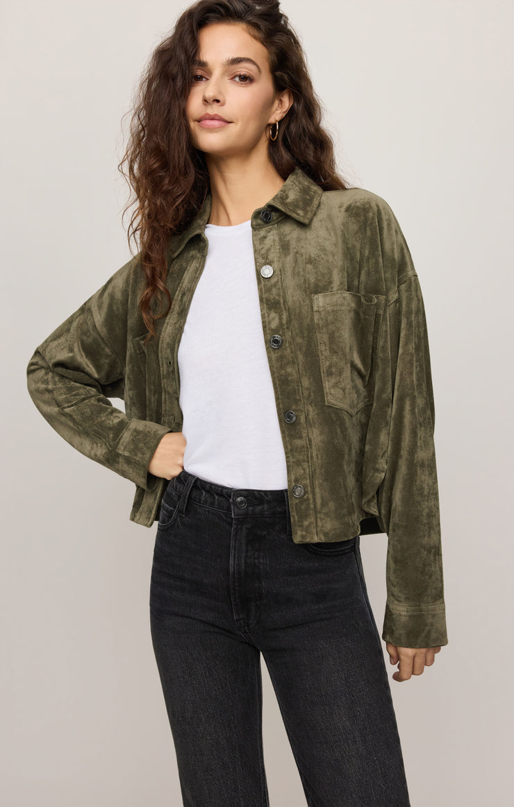 Jackets All Day Cropped Suede Jacket Monstera