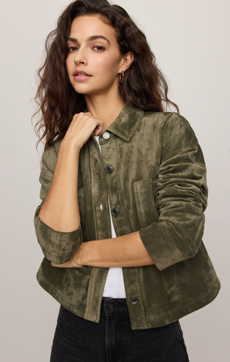 Jackets All Day Cropped Suede Jacket Monstera