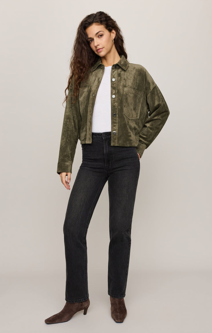 Jackets All Day Cropped Suede Jacket Monstera