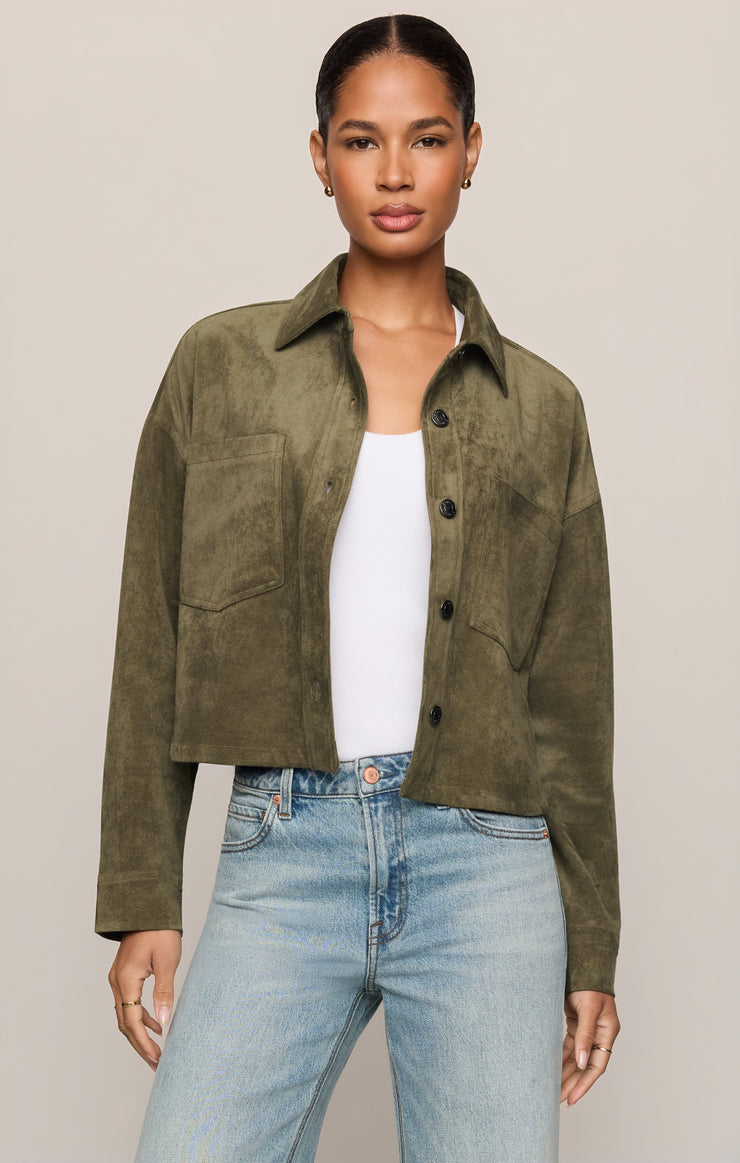 Jackets All Day Cropped Suede Jacket Monstera