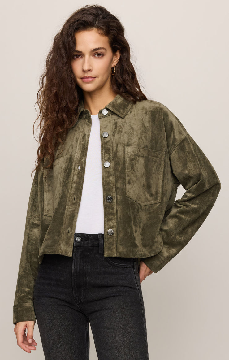 Jackets All Day Cropped Suede Jacket Monstera