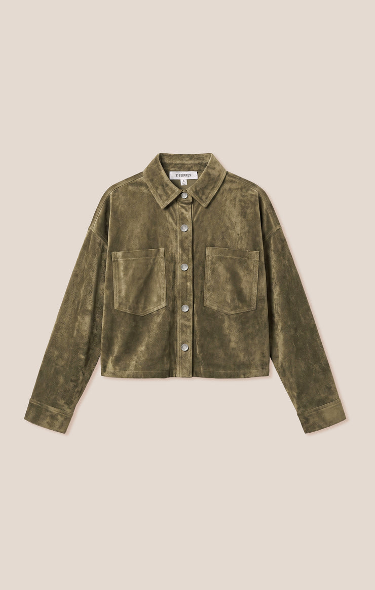 Jackets All Day Cropped Suede Jacket Monstera