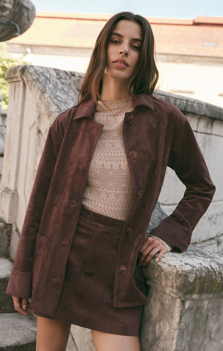 Jackets Decker Faux Suede Chore Coat Dark Chocolate