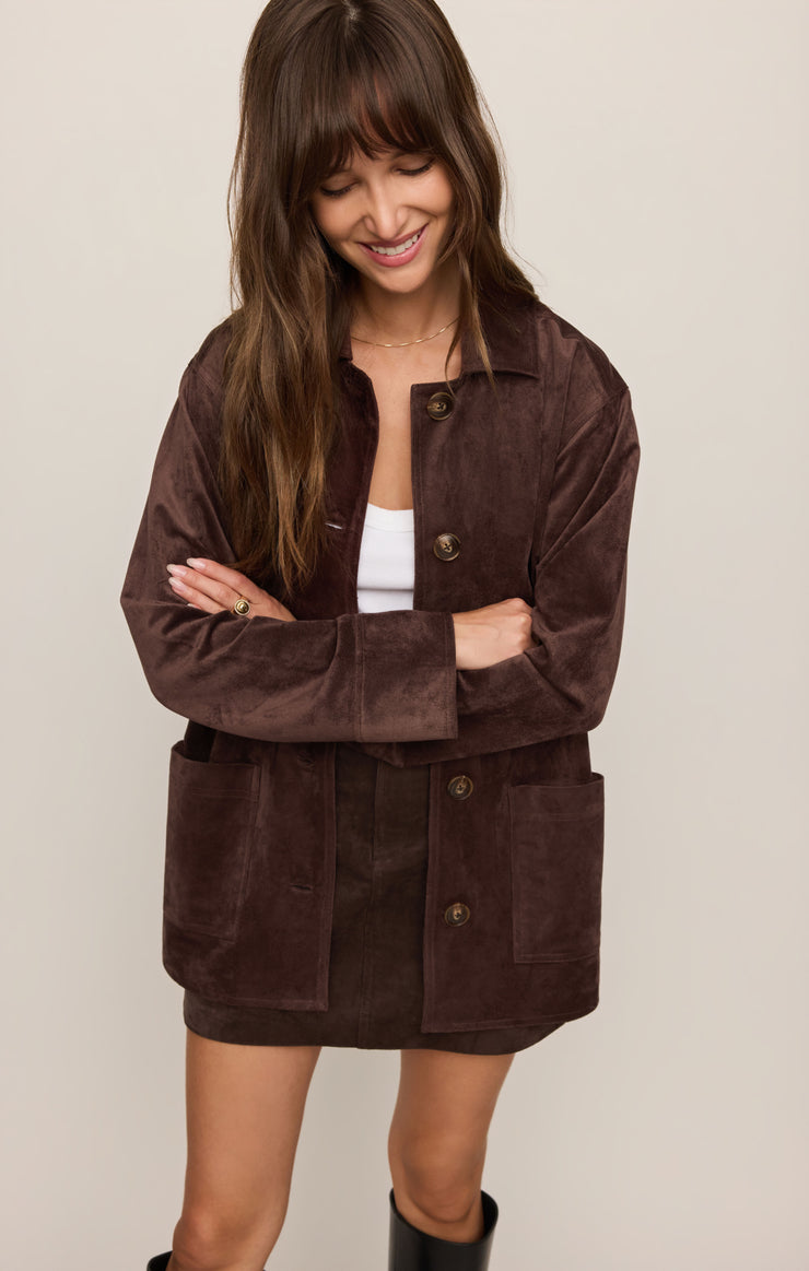 Decker Faux Suede Chore Coat