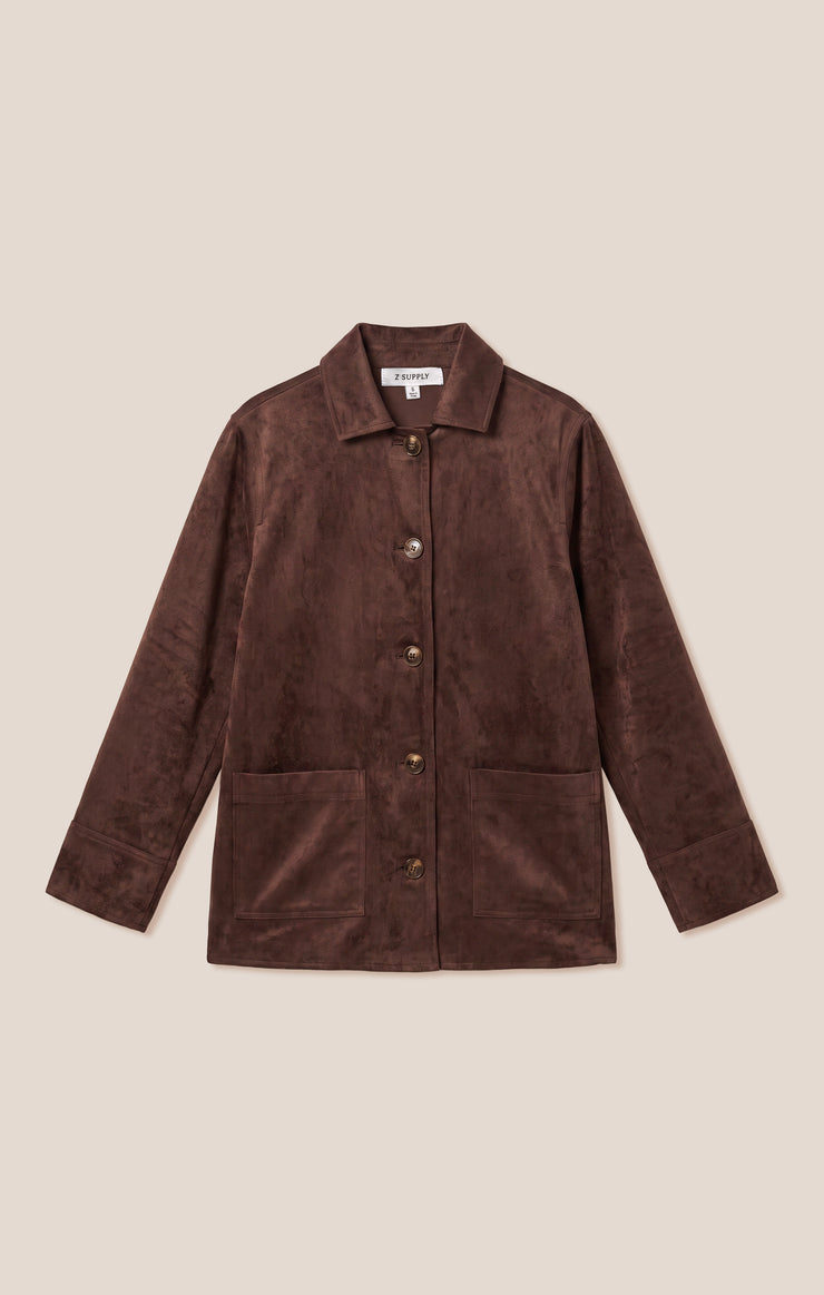 Jackets Decker Faux Suede Chore Coat Dark Chocolate