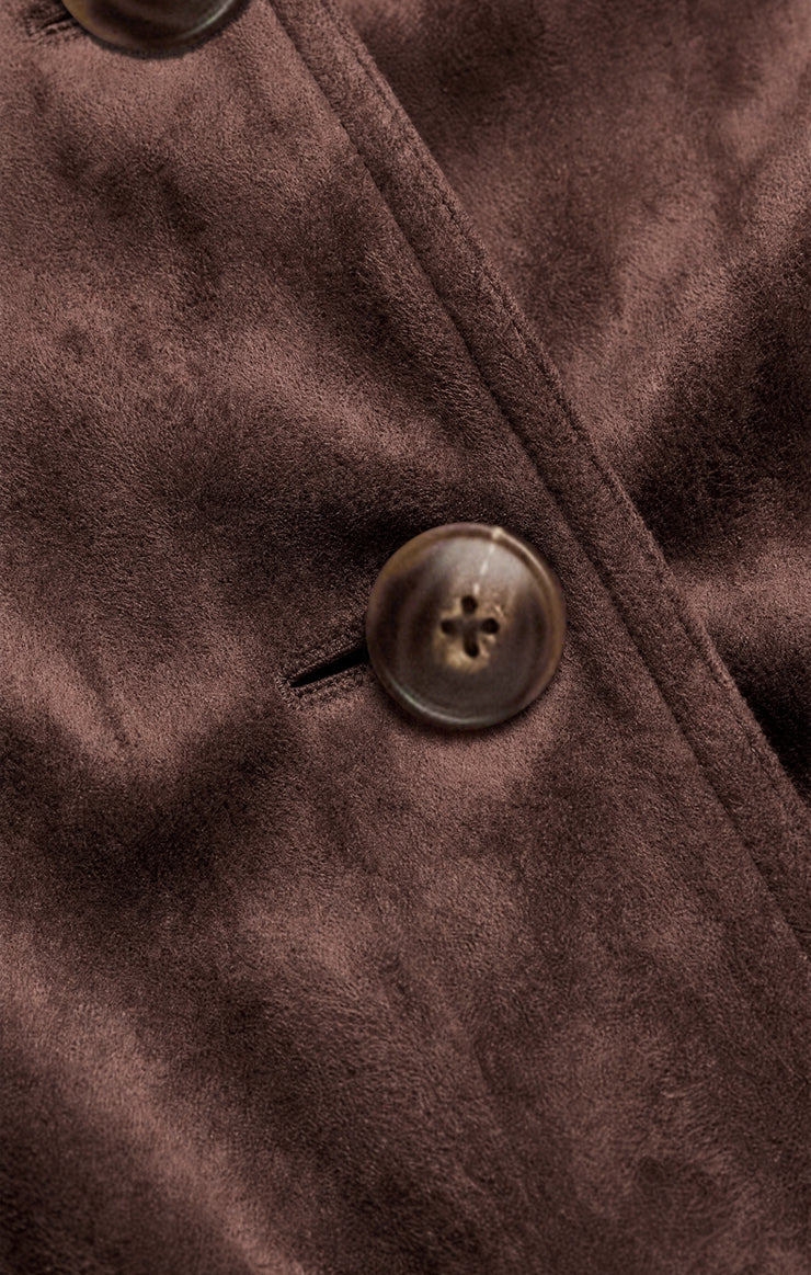 Jackets Decker Faux Suede Chore Coat Dark Chocolate