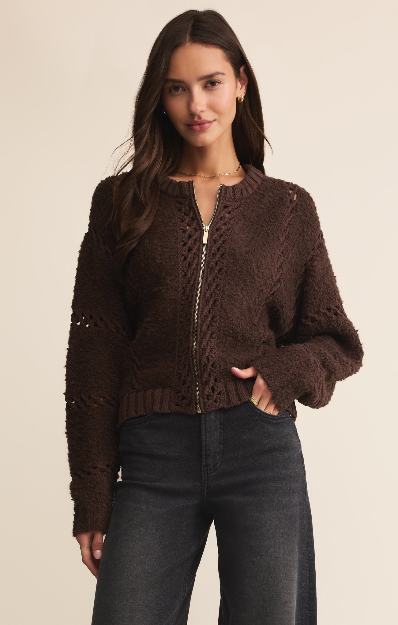 トップス SEDUCTION de NICOLE Zip-Up Knit Jacket Sundance Zip-Up Sweater Jacket – Z SUPPLY