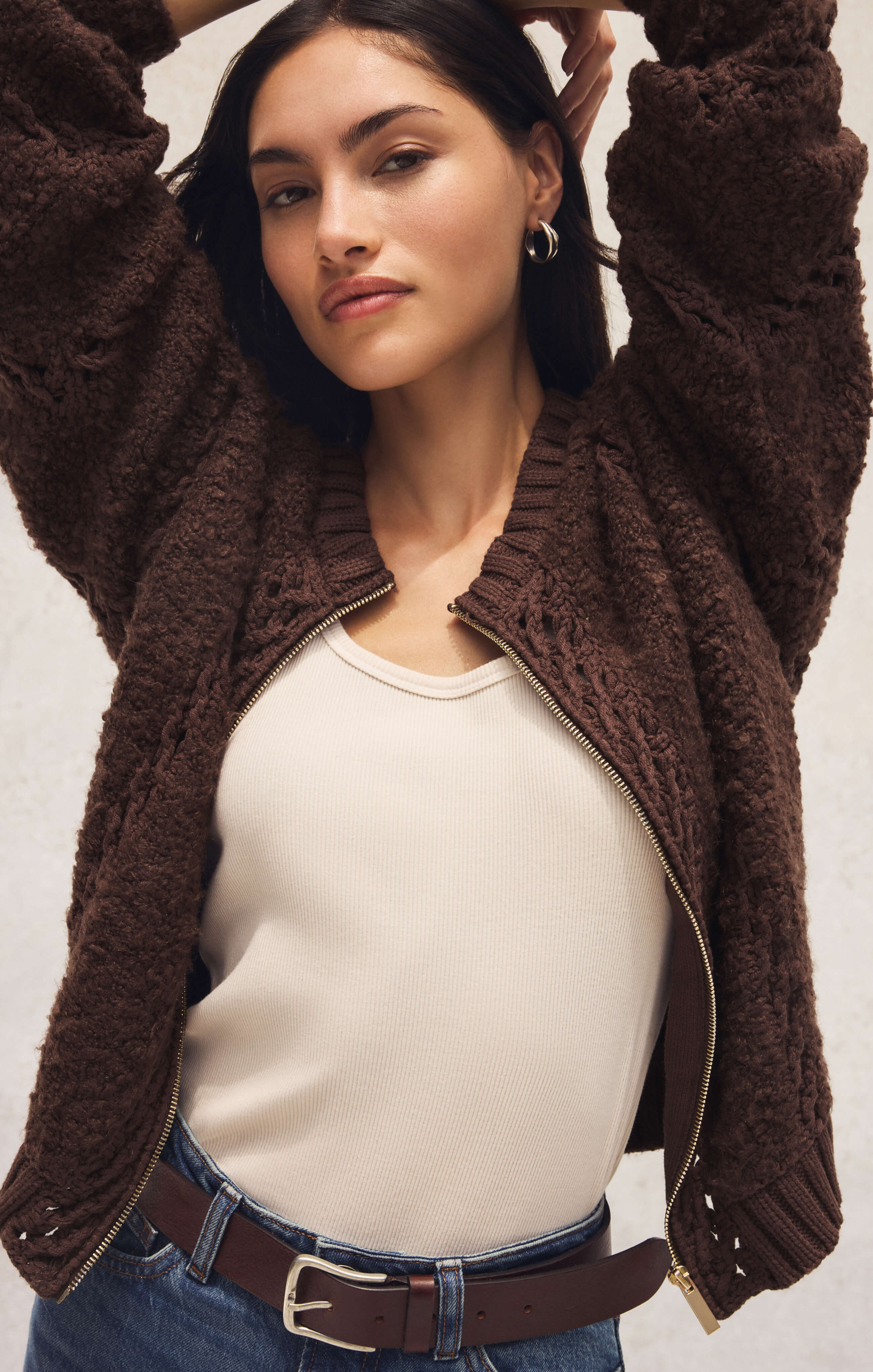 トップス 00s civarize zip cardigan japanese label Frizmworks Heavy Cowichan Zipup Cardigan | Sephia | Canoe Club