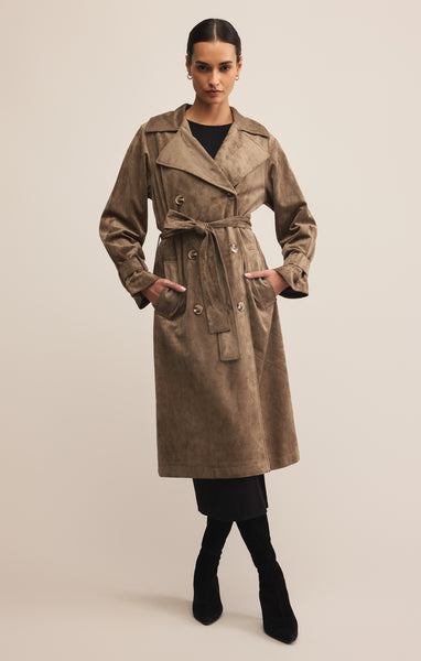 Dorian Faux Suede Trench Coat – Z SUPPLY