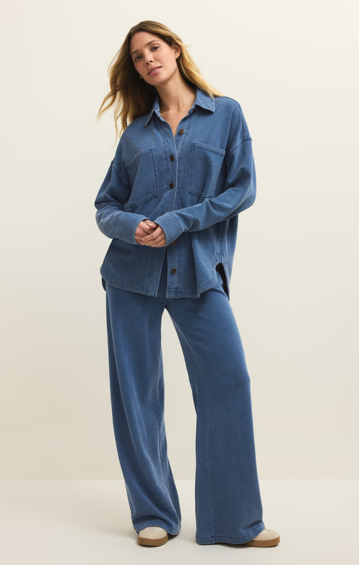 Jackets All Day Knit Denim Jacket Calypso Blue Indigo