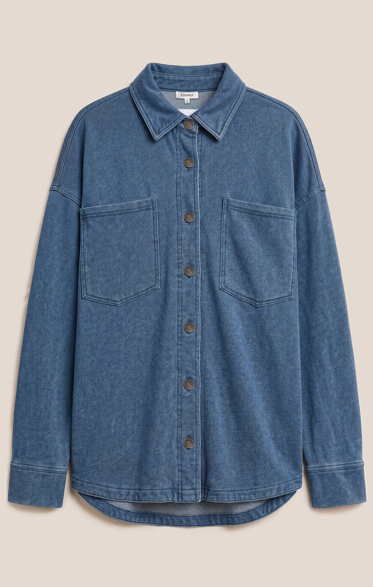 Jackets All Day Knit Denim Jacket Calypso Blue Indigo