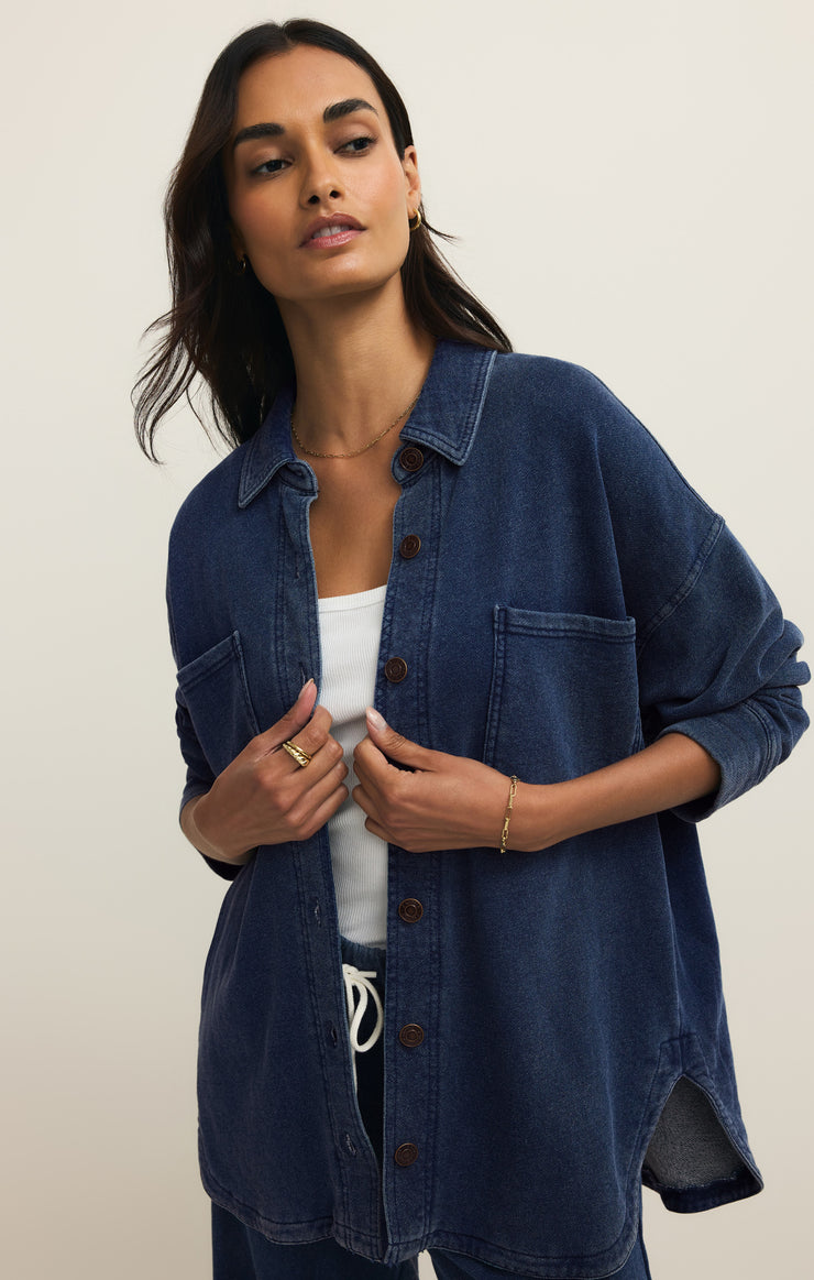 Jackets All Day Knit Denim Jacket Indigo