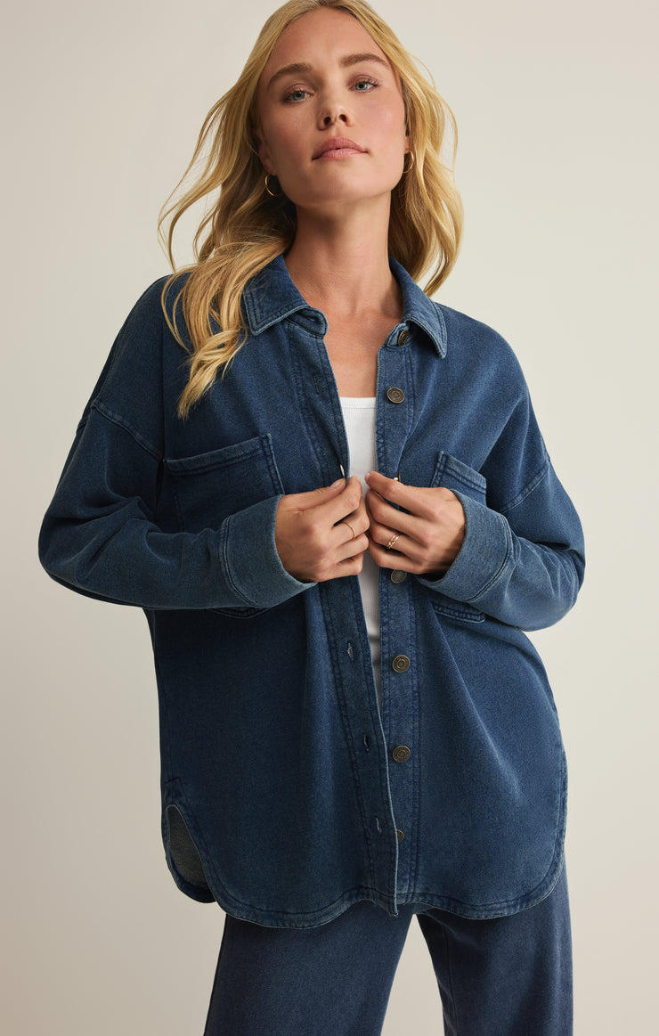 Jackets All Day Knit Denim Jacket Indigo