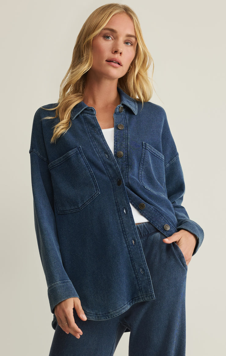 Jackets All Day Knit Denim Jacket Indigo