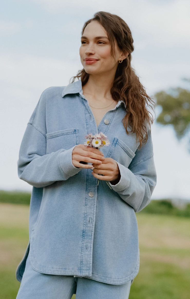 Jackets All Day Knit Denim Jacket Ocean Air Indigo