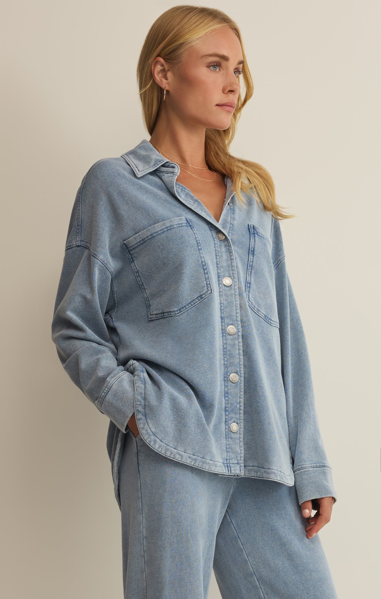 Denim&amp;supply セーター Z Supply Boyfriend Denim Sweatshirt - Ocean Air Indigo