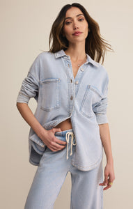 JacketsAll Day Knit Denim Jacket Washed Indigo