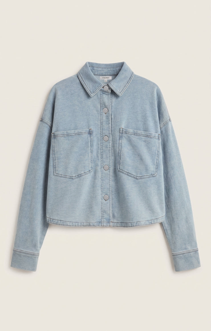 All Day Cropped Knit Denim Jacket – Z SUPPLY