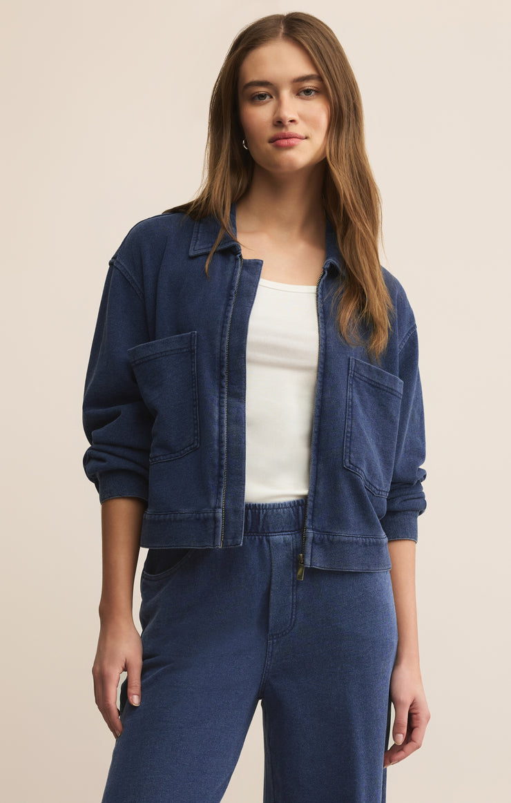 Jackets Heritage Knit Denim Jacket Indigo